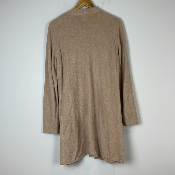 Barefoot Dreams CozyChic Lite OPEN FRONT CARDIGAN Sweater in Beige Size Medium - Picture 5 of 9